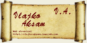 Vlajko Akšam vizit kartica